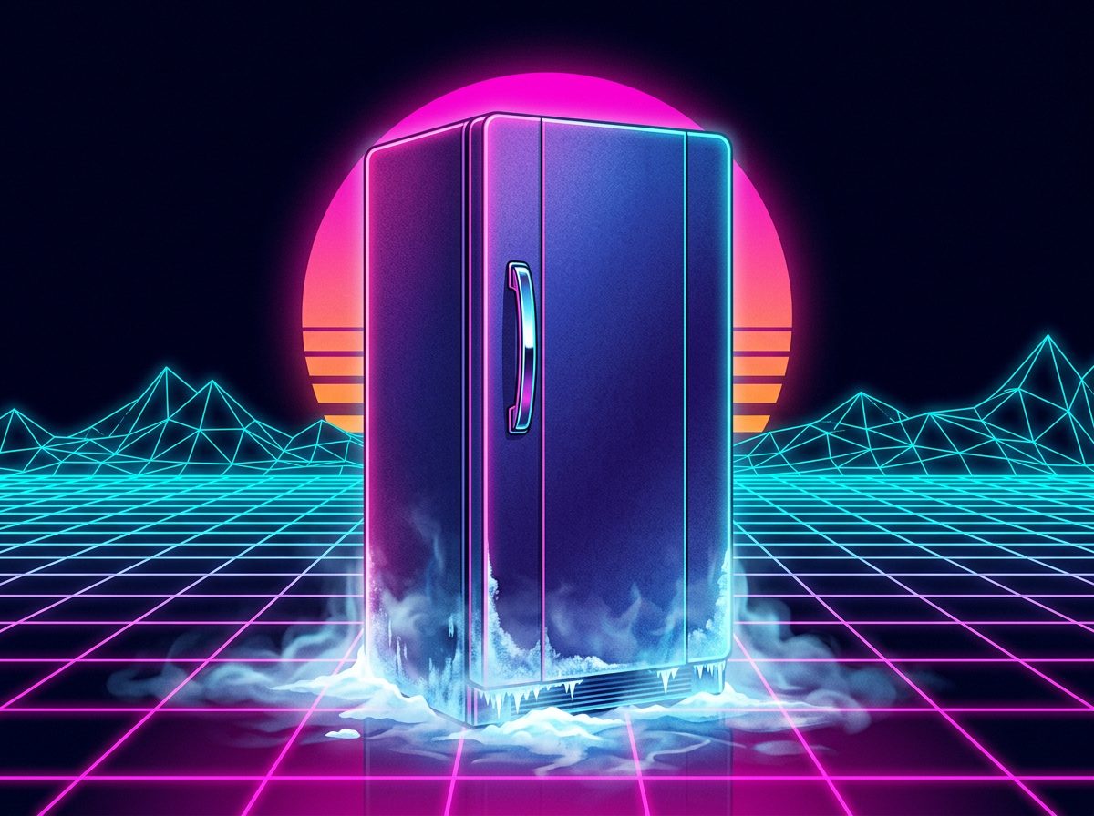 The Deep Freeze — retro appliance illustration